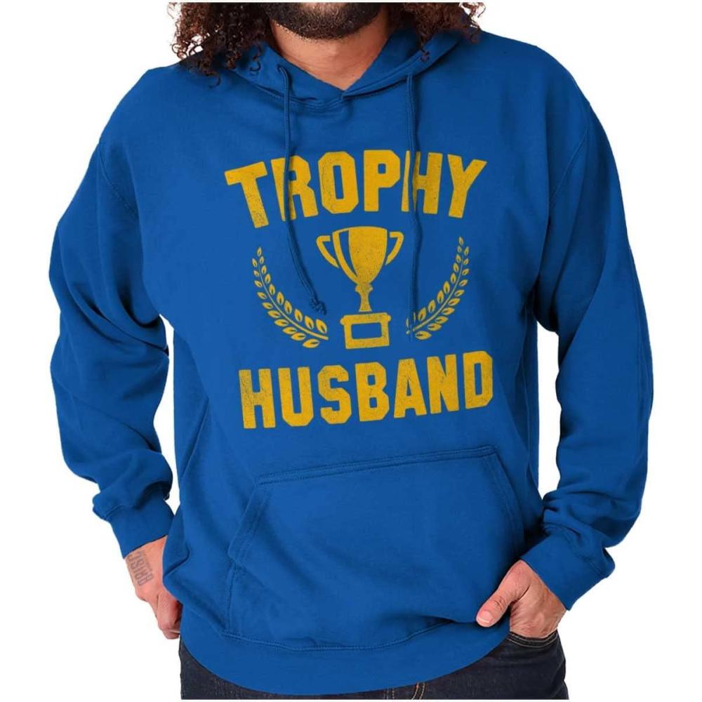 imageBrisco Brands Trophy Husband Best Partner Hubby Hoodie Hooded Sweatshirt MenRoyal