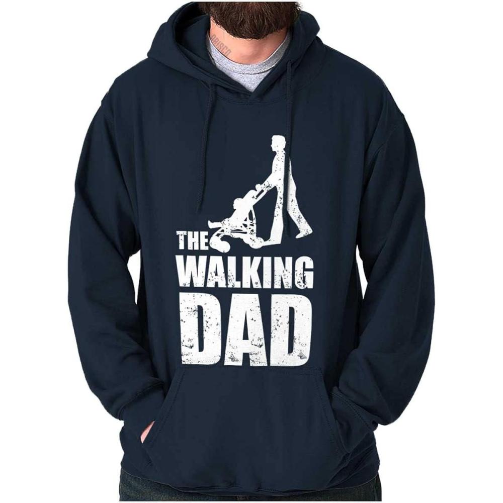 imageBrisco Brands Walking Dad Nerdy Zombie Movie Lover Hoodie Hooded Sweatshirt MenNavy