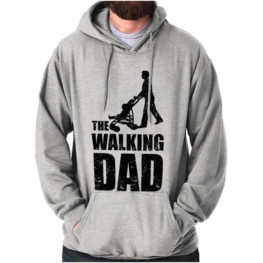 imageBrisco Brands Walking Dad Nerdy Zombie Movie Lover Hoodie Hooded Sweatshirt MenSport Grey