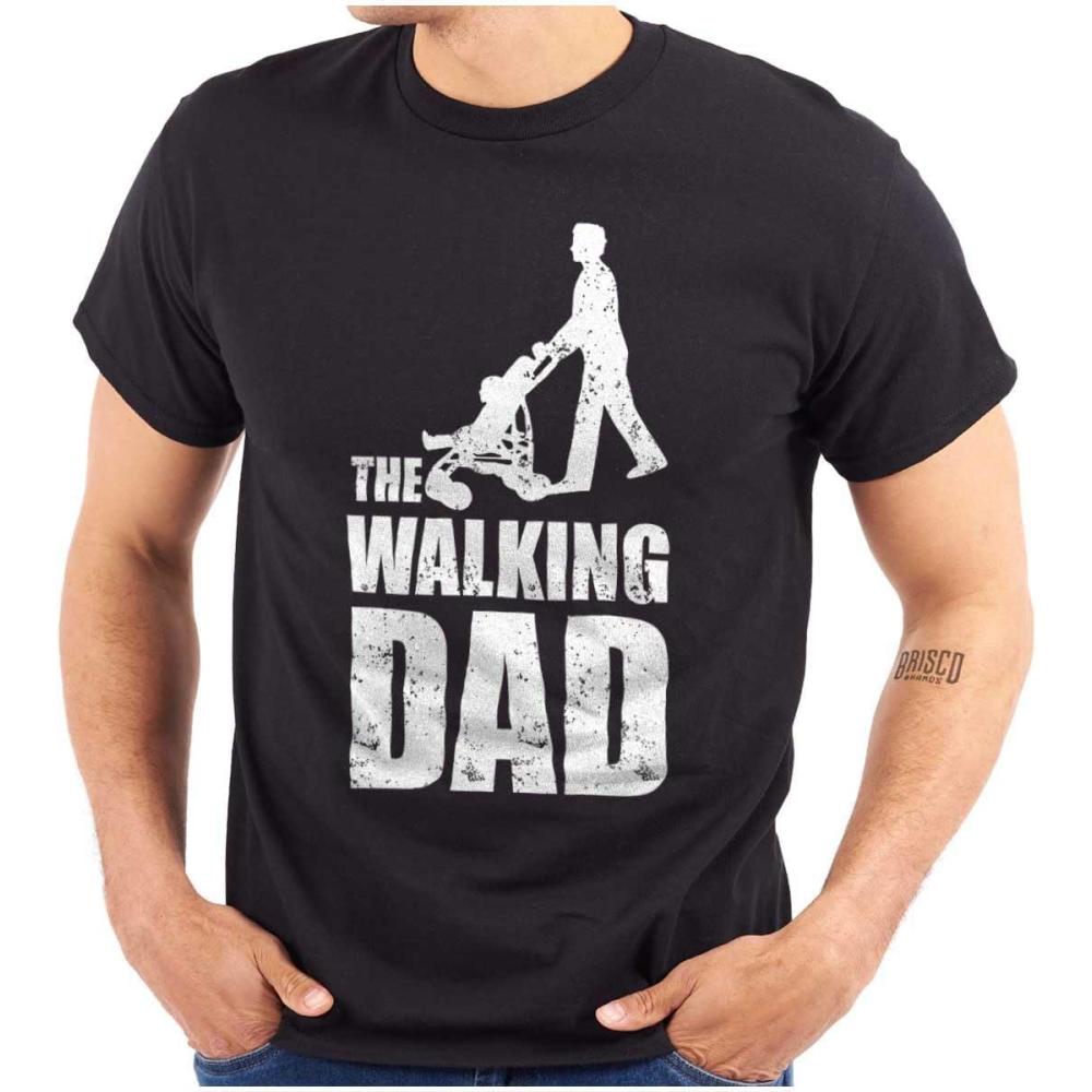 imageBrisco Brands Walking Dad Nerdy Zombie Movie Lover Mens Graphic T Shirt TeesBlack