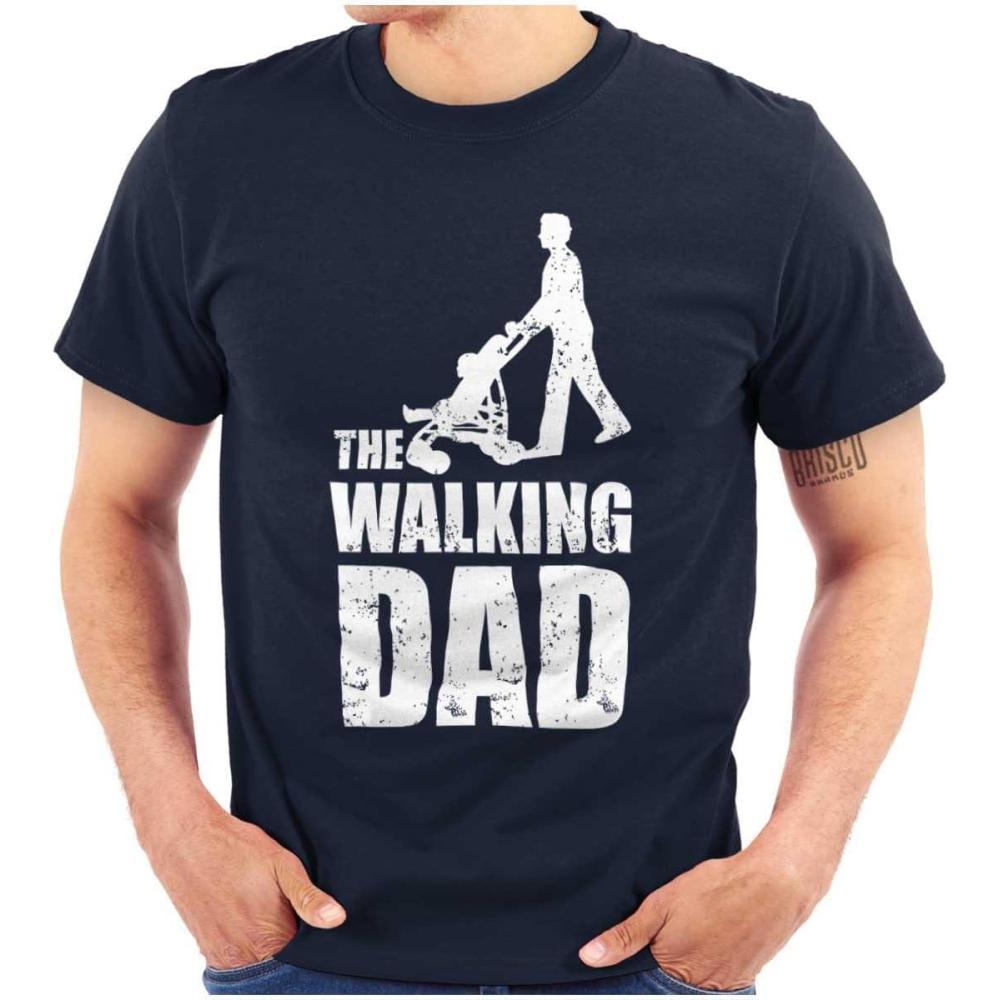 imageBrisco Brands Walking Dad Nerdy Zombie Movie Lover Mens Graphic T Shirt TeesNavy