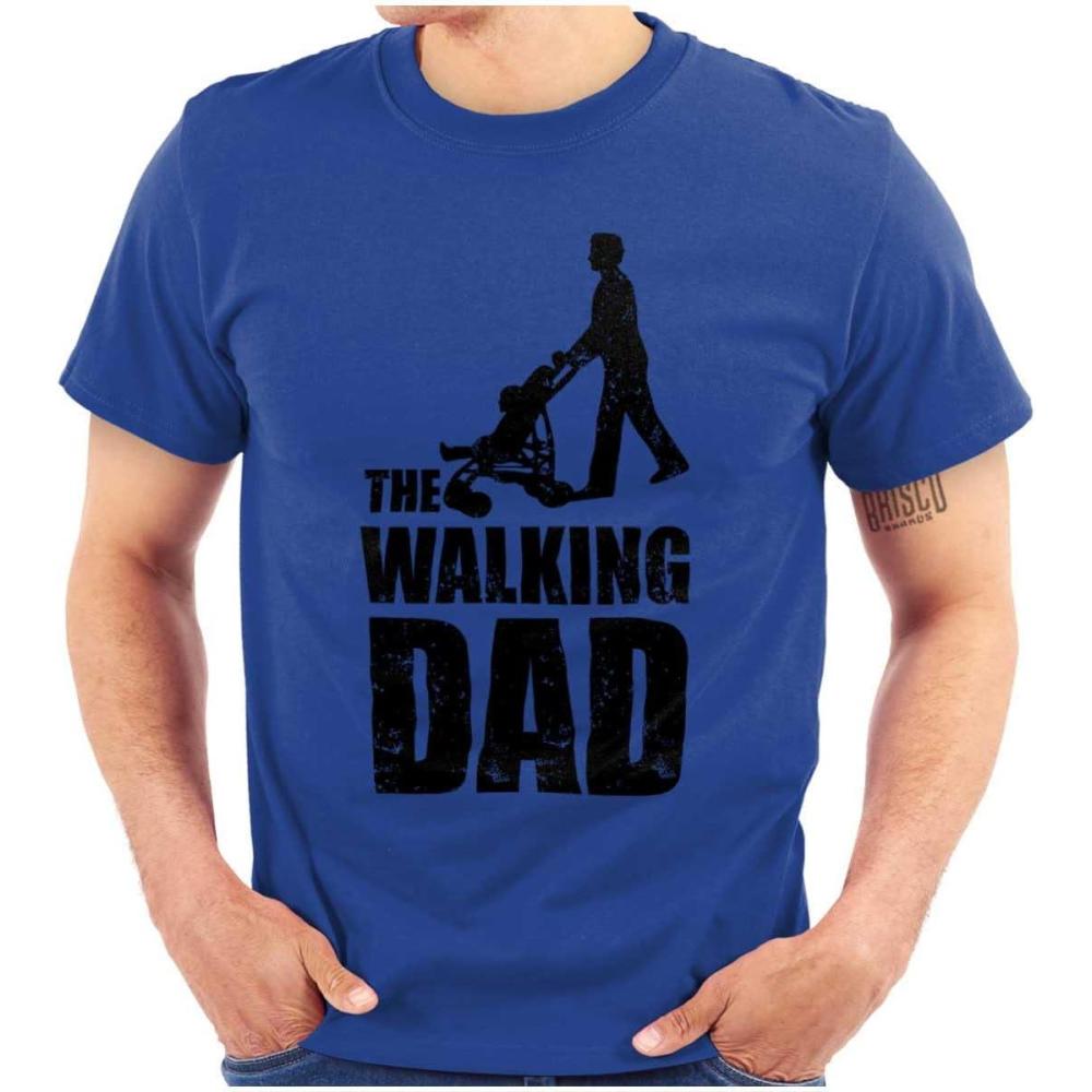 imageBrisco Brands Walking Dad Nerdy Zombie Movie Lover Mens Graphic T Shirt TeesRoyal