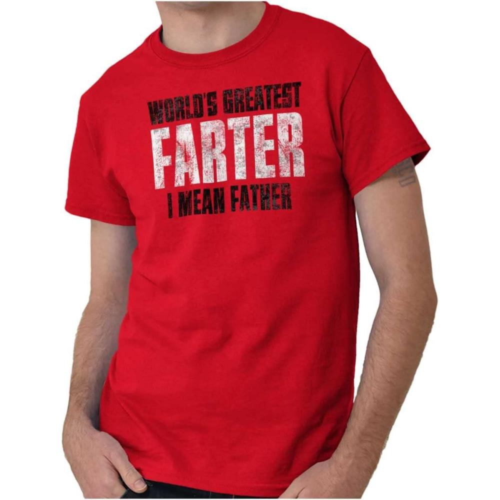 imageBrisco Brands Worlds Greatest Father I Mean Farter Mens Graphic T Shirt TeesRed