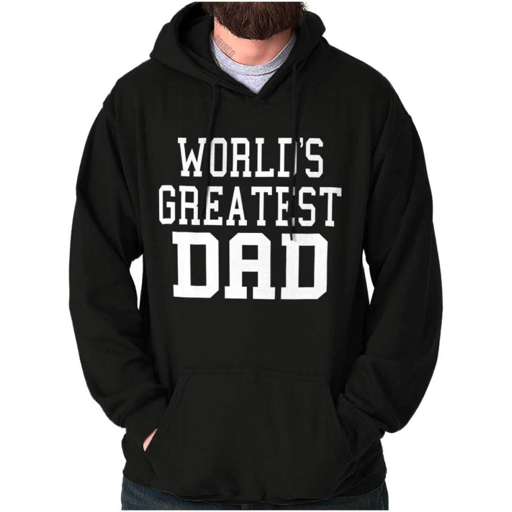 imageClassic Teaze Fathers Day Worlds Greatest Dad Hoodie Hooded Sweatshirt MenBlack