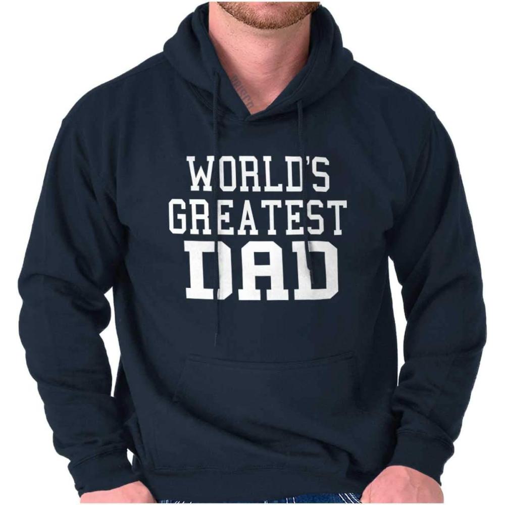 imageClassic Teaze Fathers Day Worlds Greatest Dad Hoodie Hooded Sweatshirt MenNavy