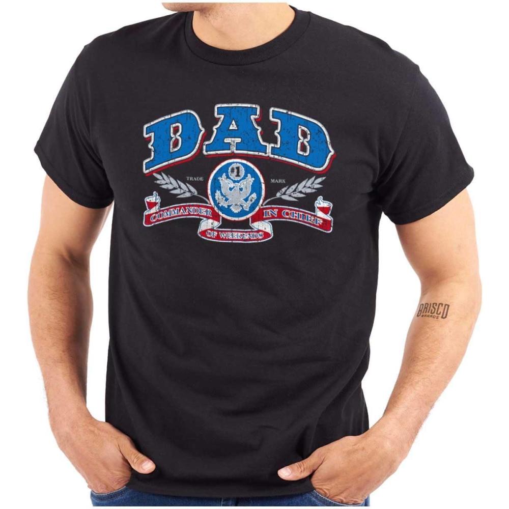 imageFathers Day Commander in Chief Dad Mens Graphic T Shirt TeesBlack