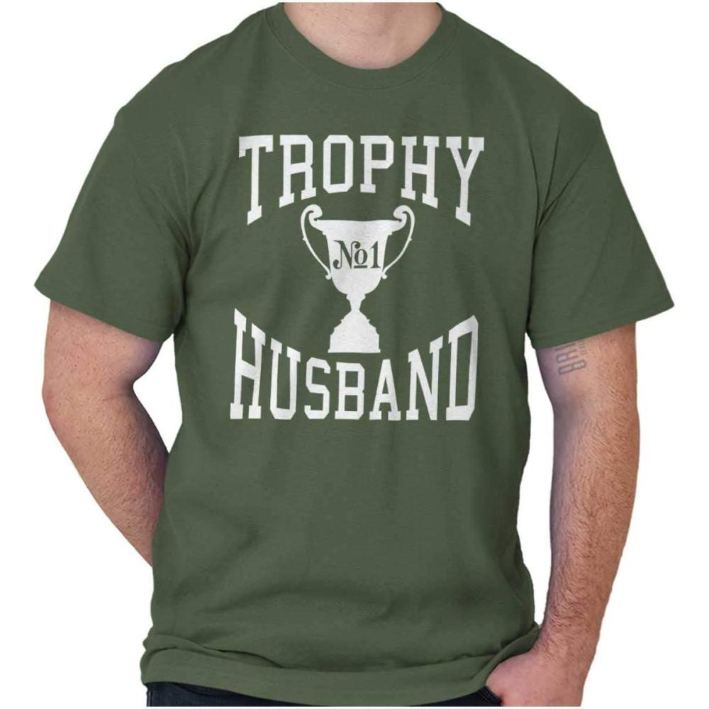 imageTrophy Husband No 1 Hubby Award Mens Graphic T Shirt TeesMilitary Green