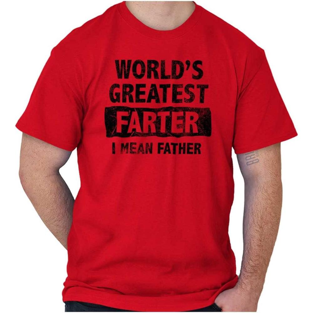 imageWorlds Greatest Farter Funny Fathers Mens Graphic T Shirt TeesRed