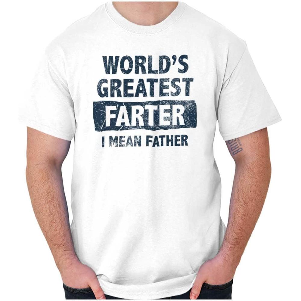 imageWorlds Greatest Farter Funny Fathers Mens Graphic T Shirt TeesWhite