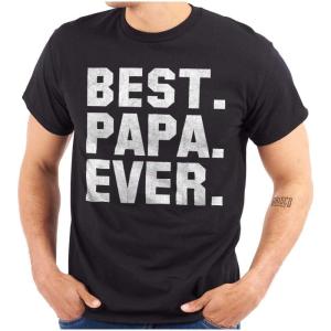 Best Papa Ever World’s Coolest Father Mens Graphic T Shirt Tees(Black)