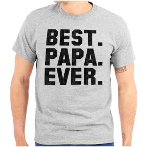 Best Papa Ever World’s Coolest Father Mens Graphic T Shirt Tees(Sport Grey)