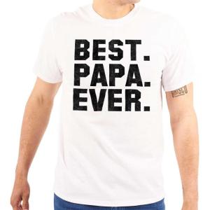 Best Papa Ever World’s Coolest Father Mens Graphic T Shirt Tees(White)