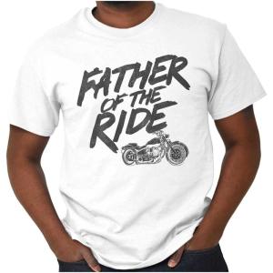 Biker Dad Father of Ride Motorcycle Mens Graphic T Shirt Tees(White)