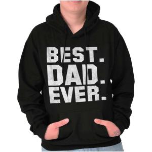 Brisco Brands Best Dad Ever Worlds Coolest Father Hoodie Hooded Sweatshirt Men(Black)