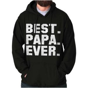 Brisco Brands Best Papa Ever World’s Coolest Father Hoodie Hooded Sweatshirt Men(Black)
