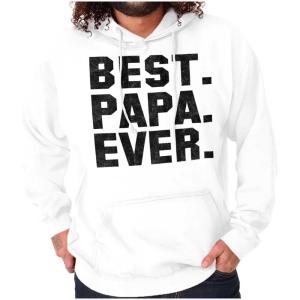 Brisco Brands Best Papa Ever World’s Coolest Father Hoodie Hooded Sweatshirt Men(White)