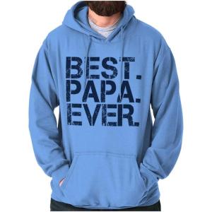 Brisco Brands Best Papa Ever Worlds Greatest Father Hoodie Hooded Sweatshirt Men(Carolina Blue)