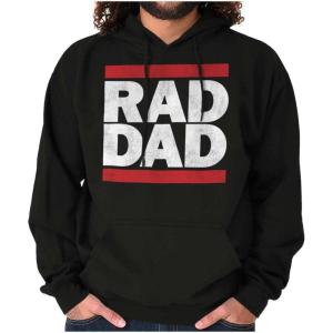 Brisco Brands Cool Retro Rad Dad Best Father Ever Hoodie Hooded Sweatshirt Men(Black)
