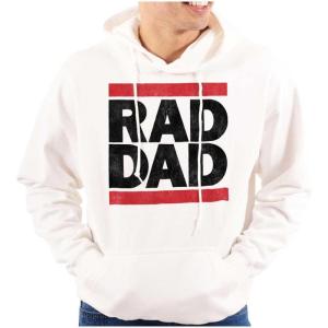 Brisco Brands Cool Retro Rad Dad Best Father Ever Hoodie Hooded Sweatshirt Men(White)