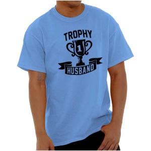 Brisco Brands Cool Trophy Husband Number 1 Hubby Mens Graphic T Shirt Tees(Carolina Blue)
