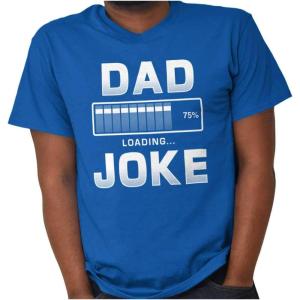 Brisco Brands Dad Joke Loading Corny Father Humor Mens Graphic T Shirt Tees(Royal)