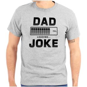 Brisco Brands Dad Joke Loading Corny Father Humor Mens Graphic T Shirt Tees(Sport Grey)