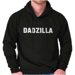 Brisco Brands Funny Dadzilla Hoodie Hooded Sweatshirt Men(Black)