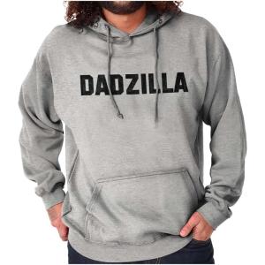 Brisco Brands Funny Dadzilla Hoodie Hooded Sweatshirt Men(Sport Grey)