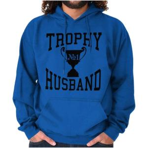 Brisco Brands Trophy Husband No. 1 Hubby Award Hoodie Hooded Sweatshirt Men(Royal)