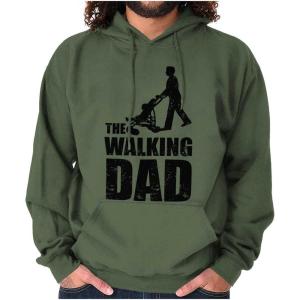 Brisco Brands Walking Dad Nerdy Zombie Movie Lover Hoodie Hooded Sweatshirt Men(Military Green)