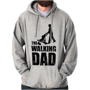 Brisco Brands Walking Dad Nerdy Zombie Movie Lover Hoodie Hooded Sweatshirt Men(Sport Grey)