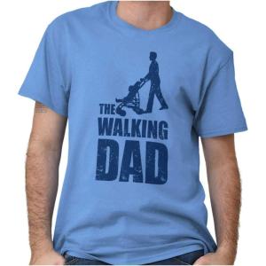 Brisco Brands Walking Dad Nerdy Zombie Movie Lover Mens Graphic T Shirt Tees(Carolina Blue)