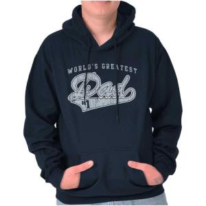 Brisco Brands World’s Greatest Dad Number 1 Father Hoodie Hooded Sweatshirt Men(Navy)