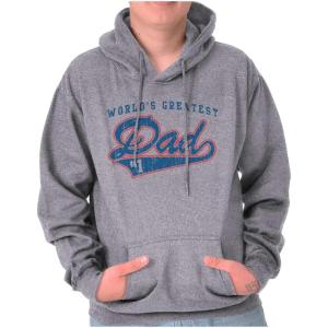Brisco Brands World’s Greatest Dad Number 1 Father Hoodie Hooded Sweatshirt Men(Sport Grey)