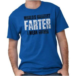 Brisco Brands Worlds Greatest Father I Mean Farter Mens Graphic T Shirt Tees(Royal)