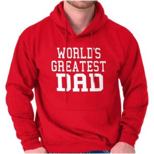 Classic Teaze Father’s Day World’s Greatest Dad Hoodie Hooded Sweatshirt Men(Red)
