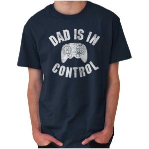 Father’s Day Gamer Dad is in Control Mens Graphic T Shirt Tees(Navy)