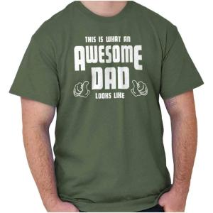 This is What Awesome Dads Look Like Mens Graphic T Shirt Tees(Military Green)