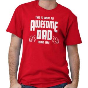 This is What Awesome Dads Look Like Mens Graphic T Shirt Tees(Red)