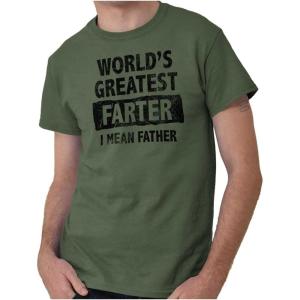 World’s Greatest Farter Funny Fathers Mens Graphic T Shirt Tees(Military Green)
