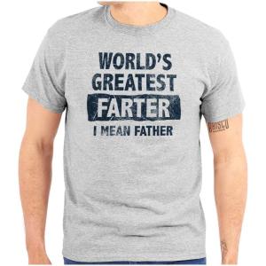 World’s Greatest Farter Funny Fathers Mens Graphic T Shirt Tees(Sport Grey)