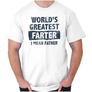 World’s Greatest Farter Funny Fathers Mens Graphic T Shirt Tees(White)