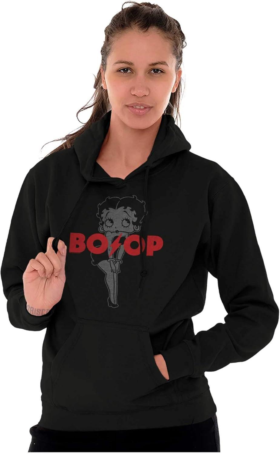 imageBrisco Brands Betty Boop Cartoon Lighting Strike Hoodie Sweatshirt WomenBlack