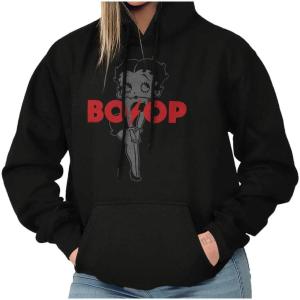 Brisco Brands Betty Boop Cartoon Lighting Strike Hoodie Sweatshirt Women(Black)