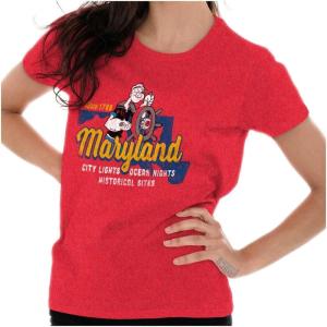 Brisco Brands Popeye The Sailor Man Maryland MD Womens Slim Fit Graphic Tee