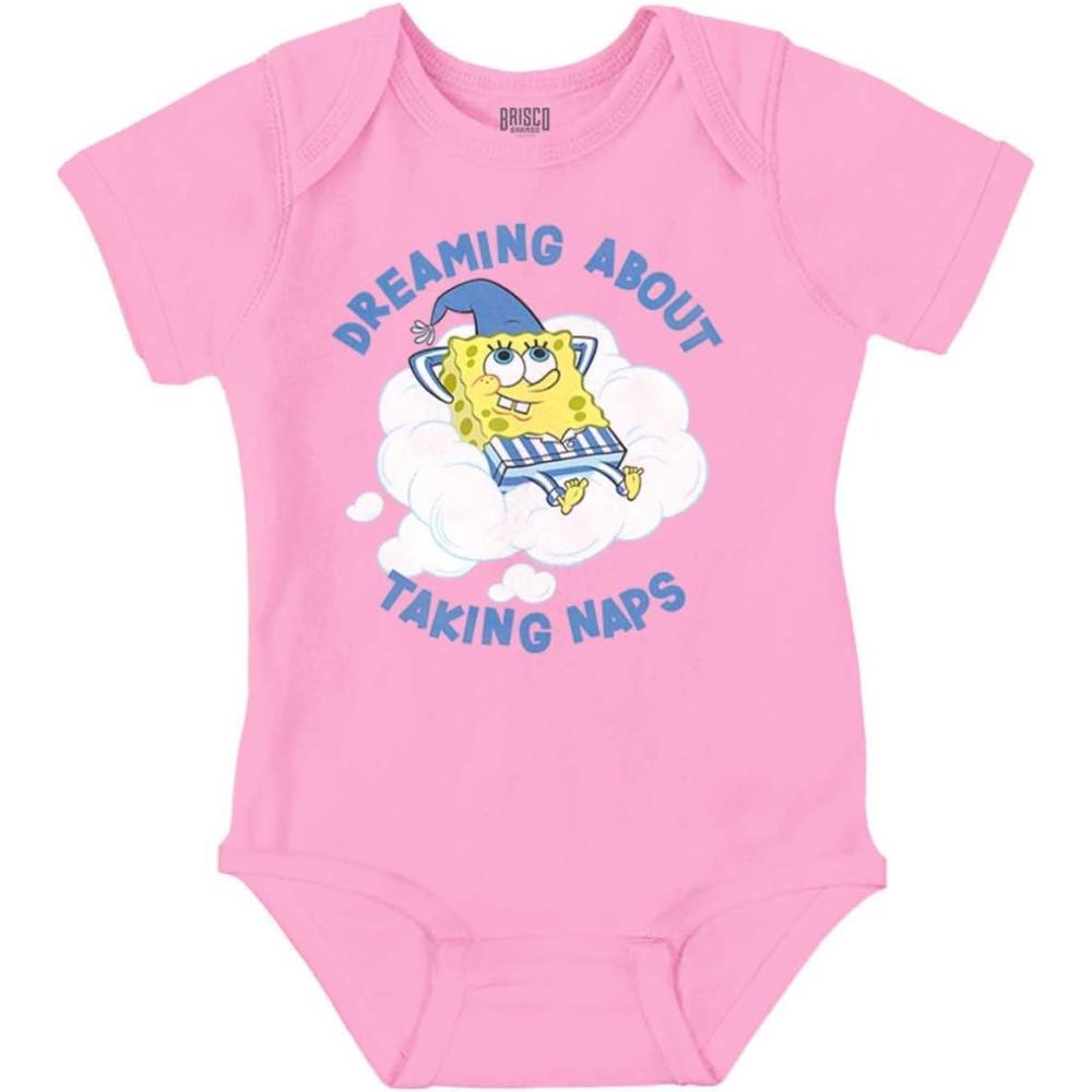 imageBrisco Brands SpongeBob Dreaming About Taking Naps Baby Romper Boys or GirlsPink