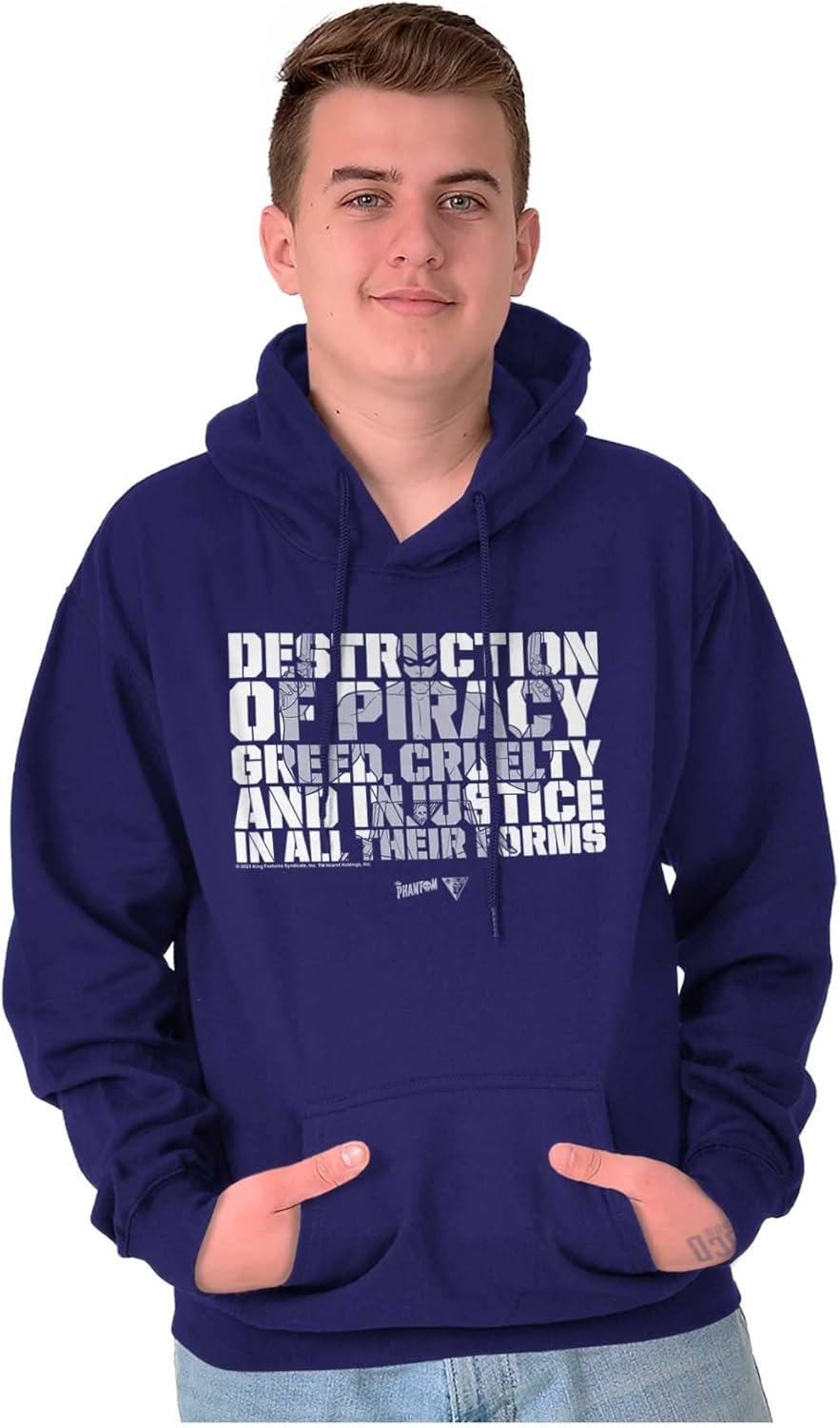 imageBrisco Brands the Phantom Superhero Motto Hoodie Sweatshirt Women MenPurple