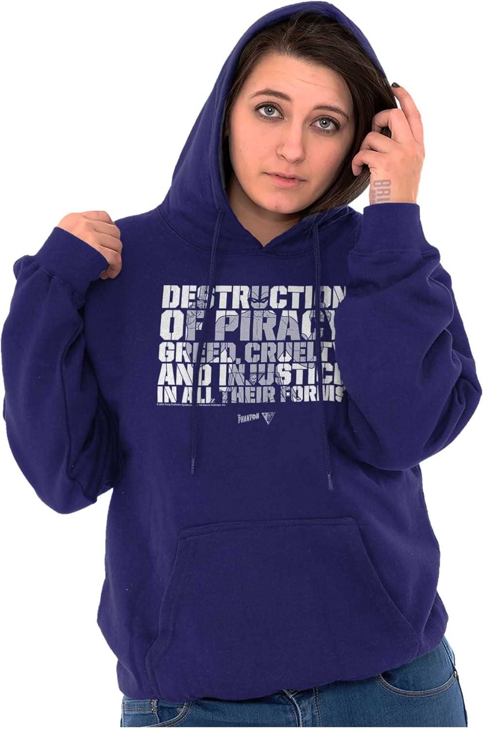 imageBrisco Brands the Phantom Superhero Motto Hoodie Sweatshirt Women MenPurple