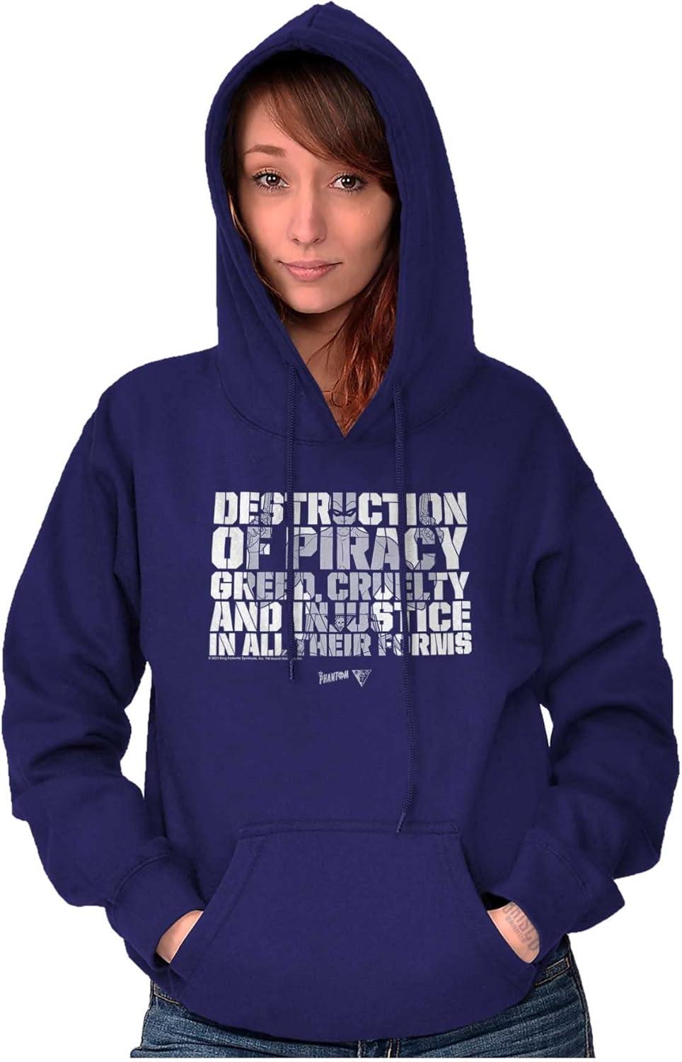 imageBrisco Brands the Phantom Superhero Motto Hoodie Sweatshirt Women MenPurple