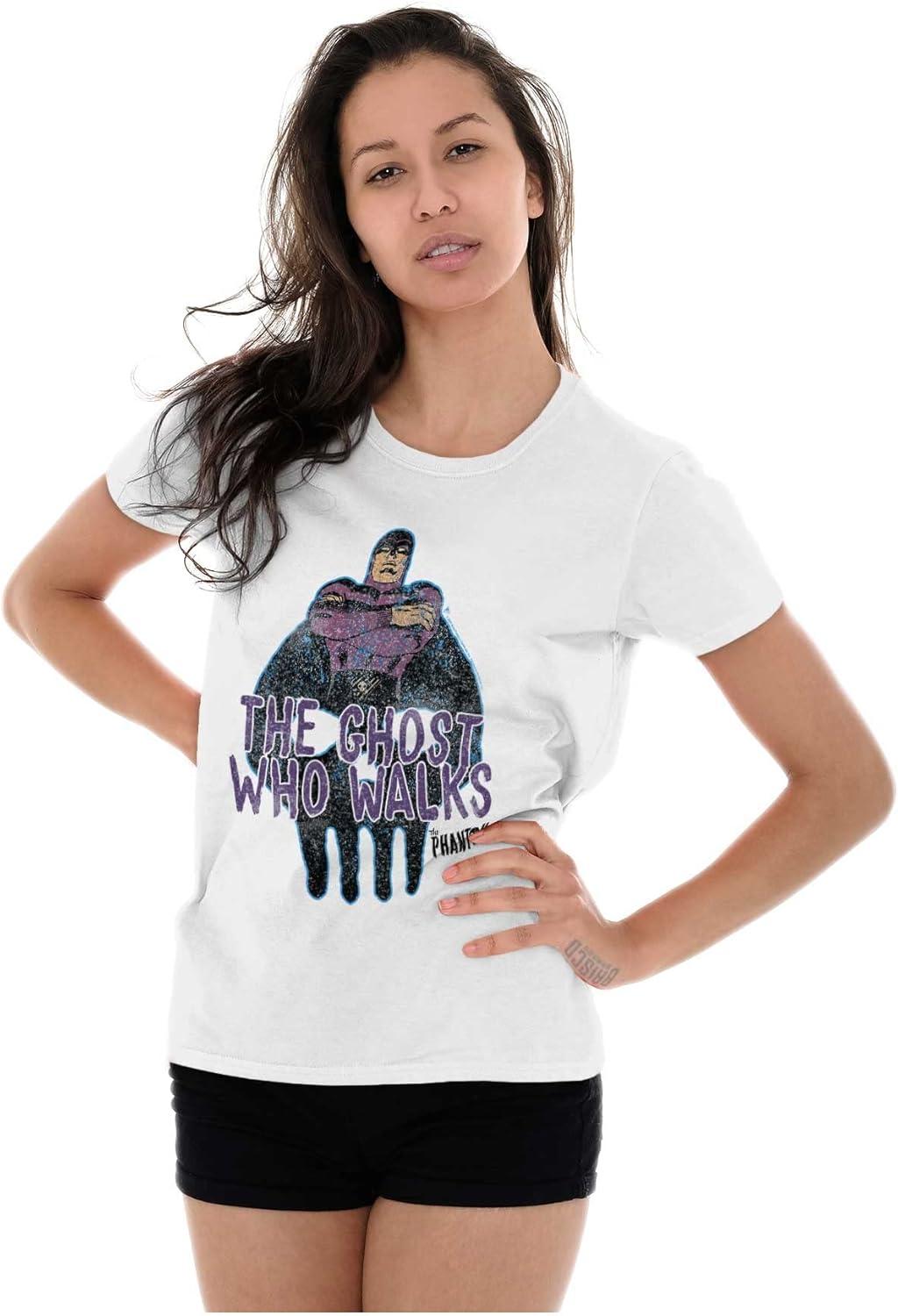 imageThe Phantom Vintage Ghost Who Walks Womens Slim Fit Graphic TeeWhite